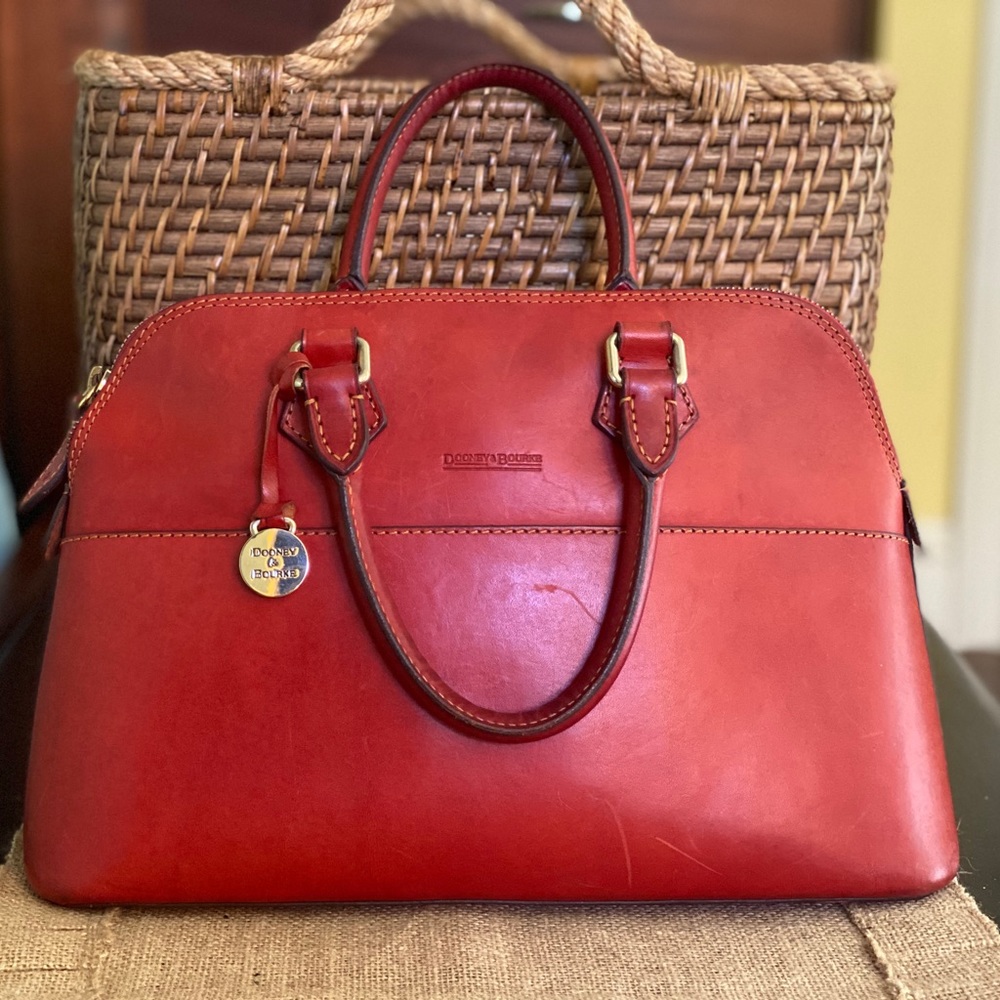 Dooney & Bourke Large Red Leather Satchel